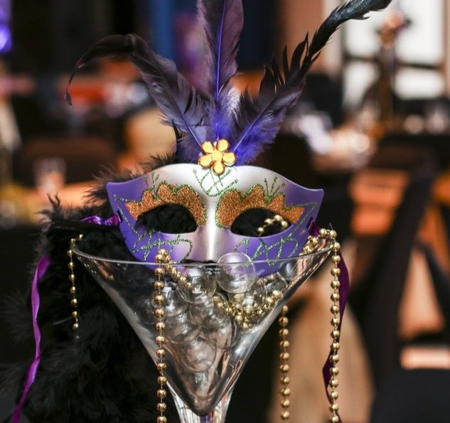 Mardi Gras Mask with Traditional Colors