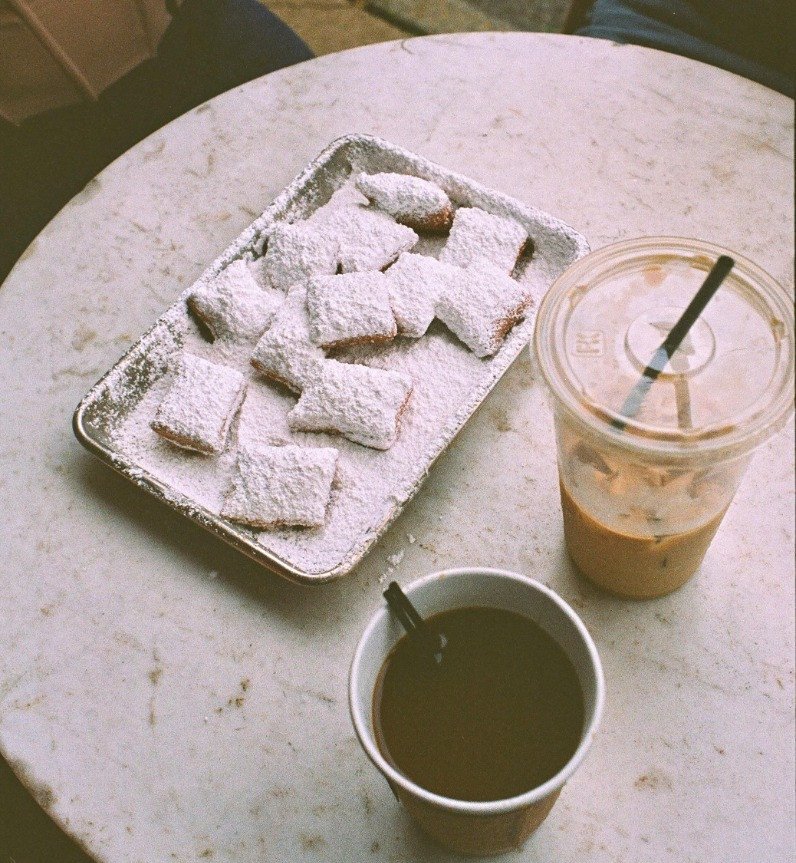 beignets on a table